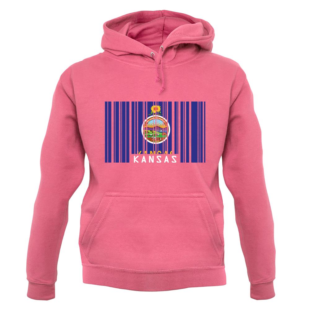 Kansas Barcode Style Flag unisex hoodie