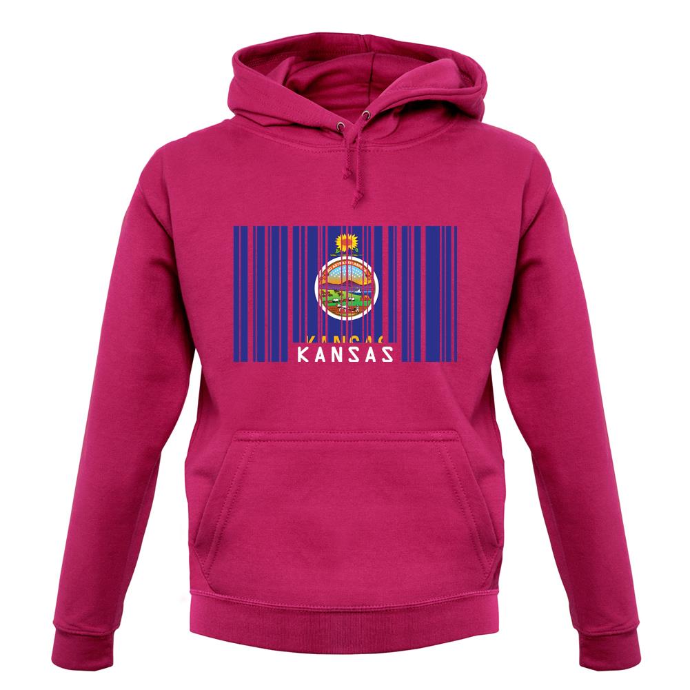 Kansas Barcode Style Flag unisex hoodie