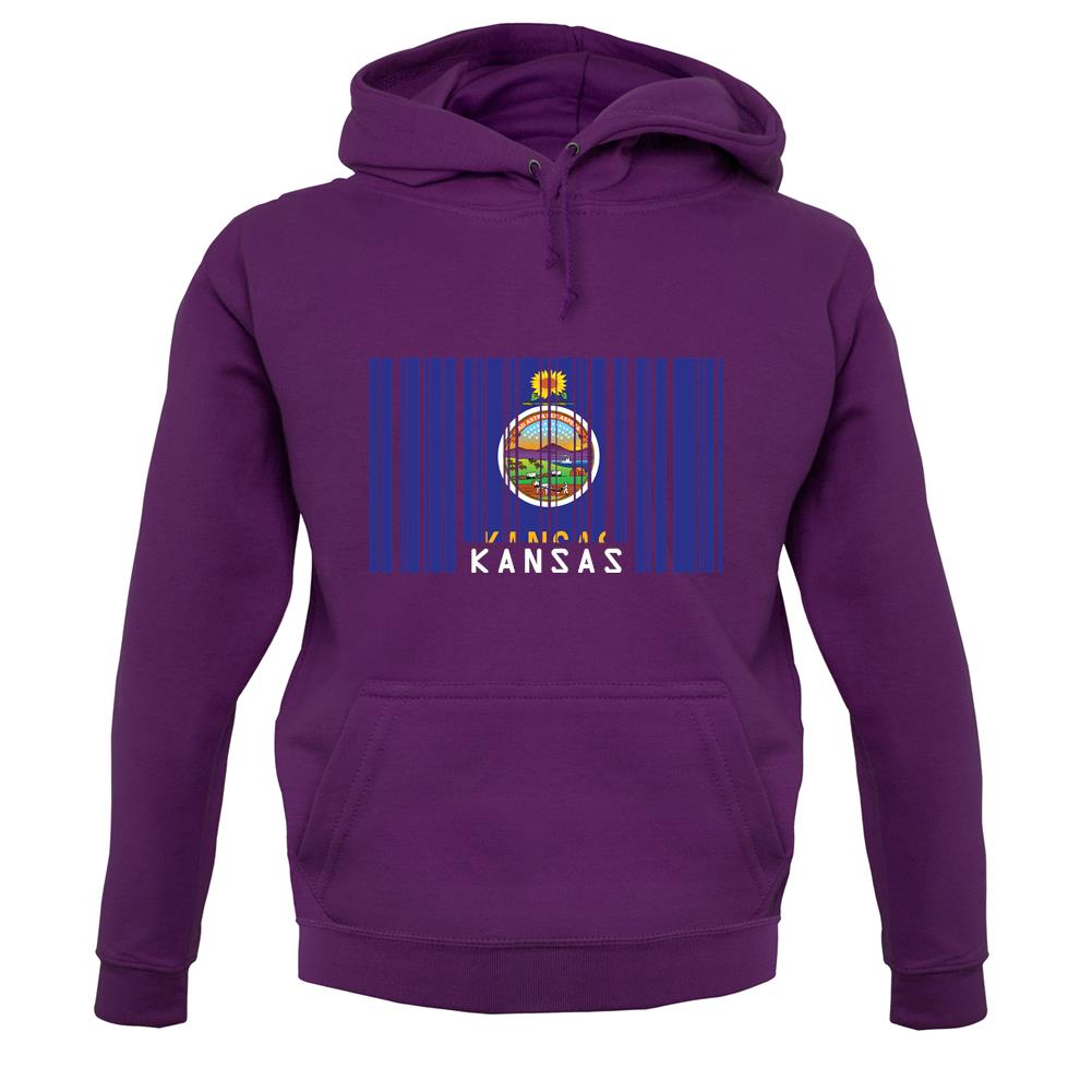 Kansas Barcode Style Flag unisex hoodie