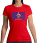 Kansas Barcode Style Flag Womens T-Shirt