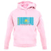 Kazakhstan Barcode Style Flag unisex hoodie
