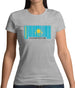 Kazakhstan Barcode Style Flag Womens T-Shirt