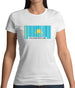 Kazakhstan Barcode Style Flag Womens T-Shirt