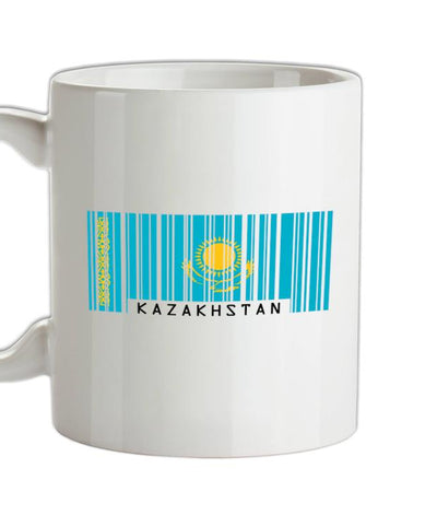 Kazakhstan Barcode Style Flag Ceramic Mug