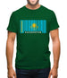 Kazakhstan Barcode Style Flag Mens T-Shirt