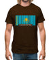 Kazakhstan Barcode Style Flag Mens T-Shirt