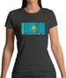 Kazakhstan Barcode Style Flag Womens T-Shirt