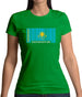 Kazakhstan Barcode Style Flag Womens T-Shirt