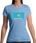 Kazakhstan Barcode Style Flag Womens T-Shirt