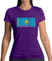 Kazakhstan Barcode Style Flag Womens T-Shirt