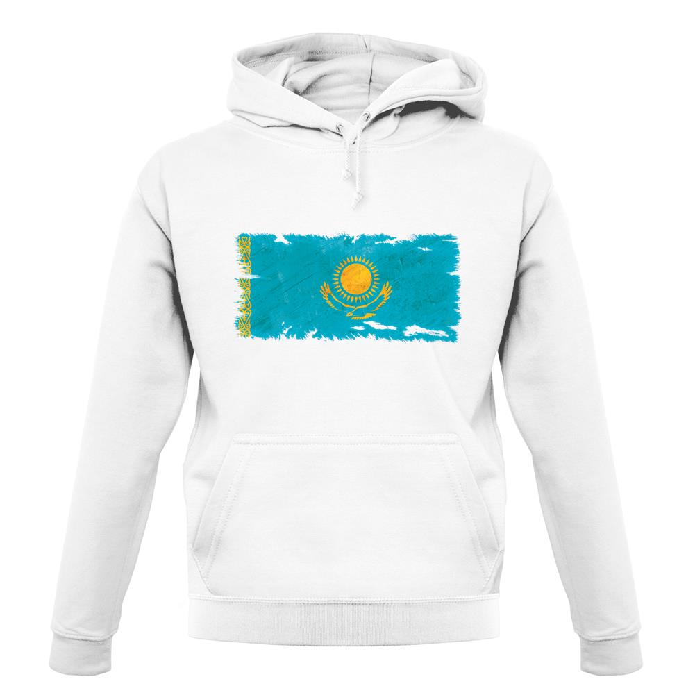 Kazakhstan Grunge Style Flag unisex hoodie