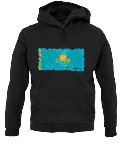 Kazakhstan Grunge Style Flag unisex hoodie