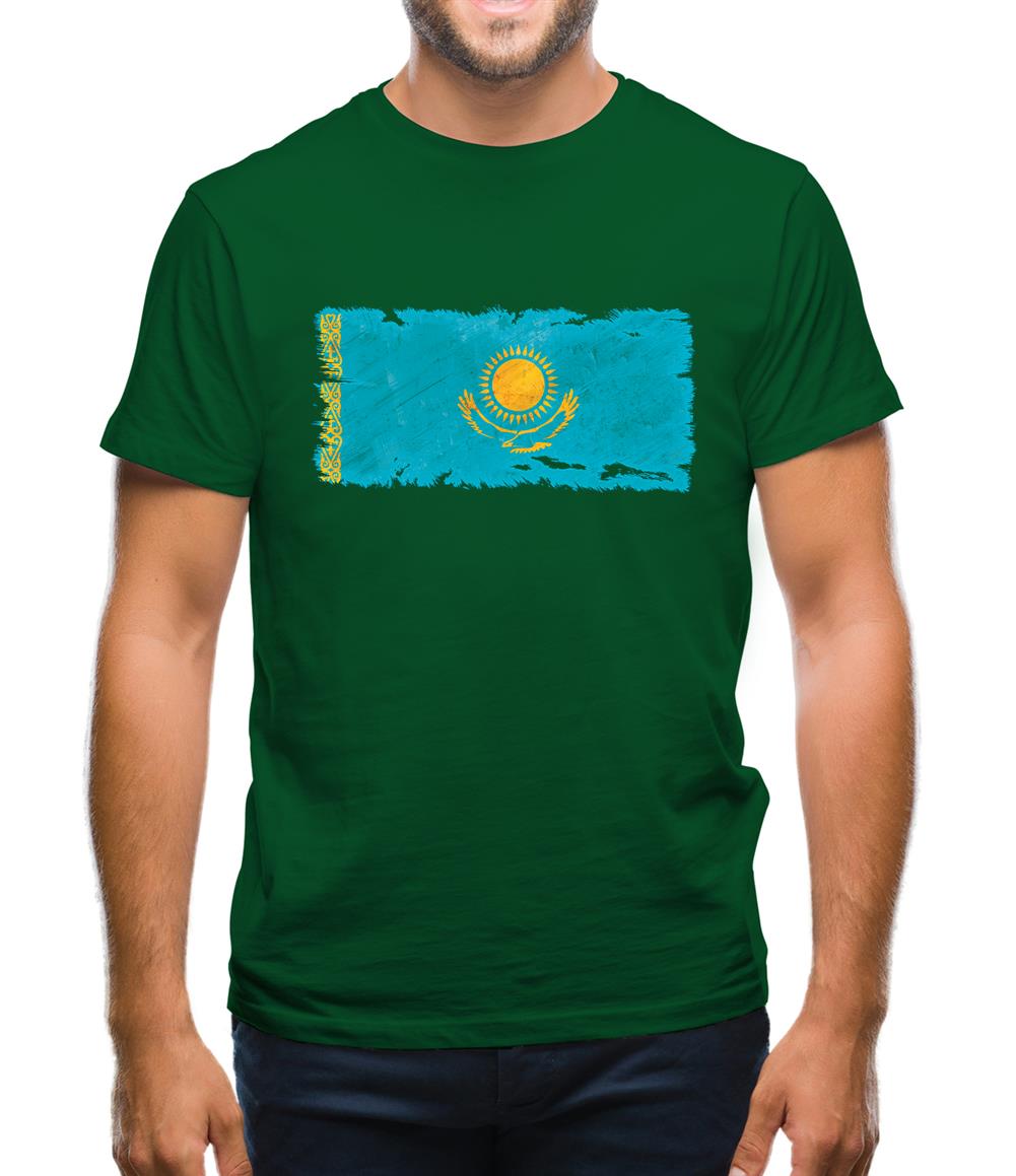 Kazakhstan Grunge Style Flag Mens T-Shirt
