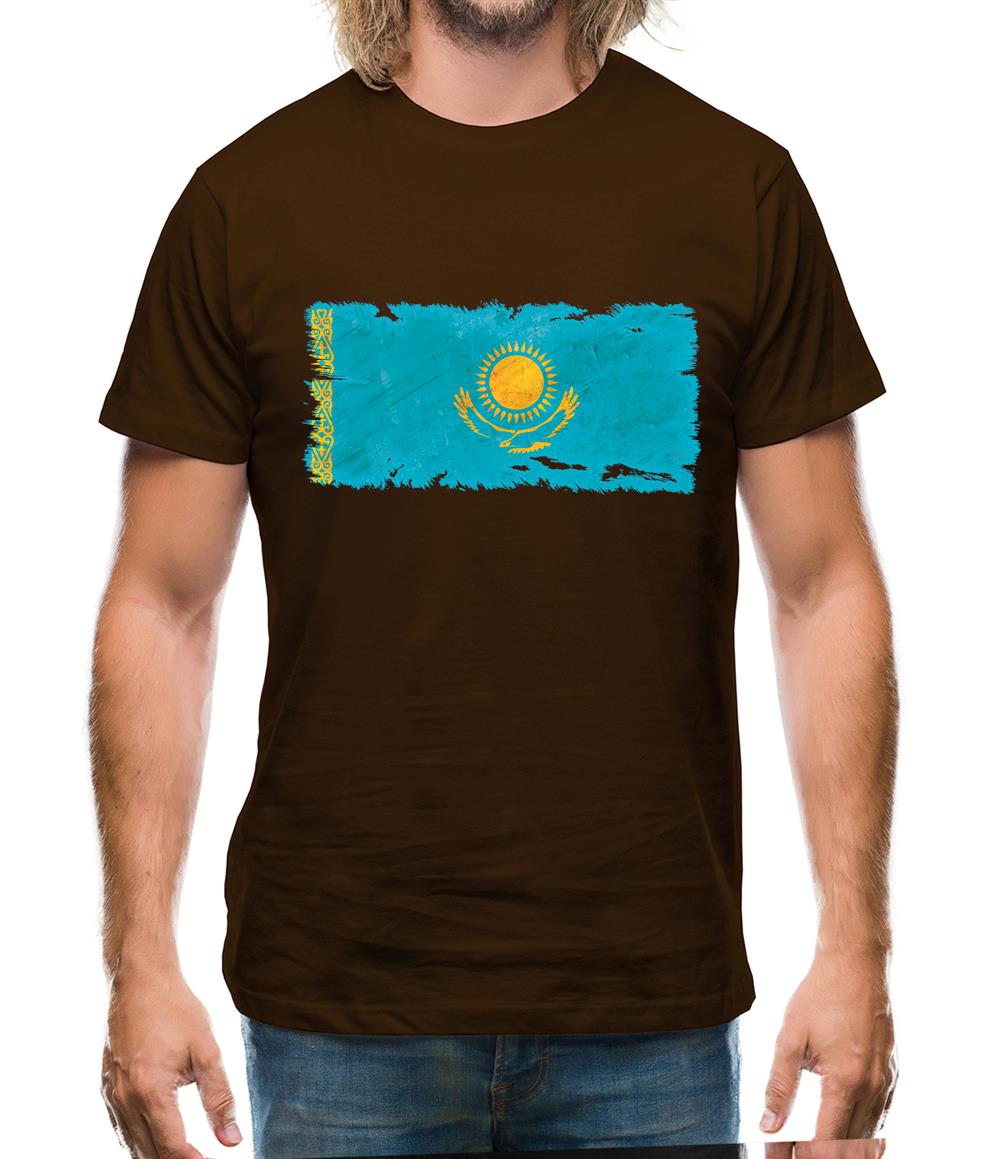 Kazakhstan Grunge Style Flag Mens T-Shirt