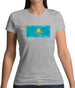 Kazakhstan Grunge Style Flag Womens T-Shirt