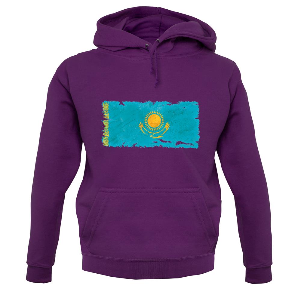 Kazakhstan Grunge Style Flag unisex hoodie