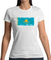 Kazakhstan Grunge Style Flag Womens T-Shirt