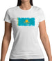 Kazakhstan Grunge Style Flag Womens T-Shirt