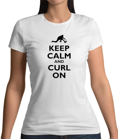 Keep Calm And Curl On Womens T-Shirt