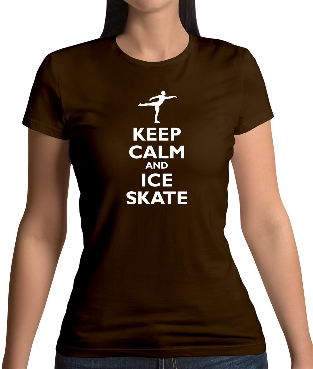 Keep Calm And Ice Skate Womens T-Shirt