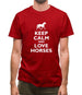 Keep Calm And Love Horses Mens T-Shirt