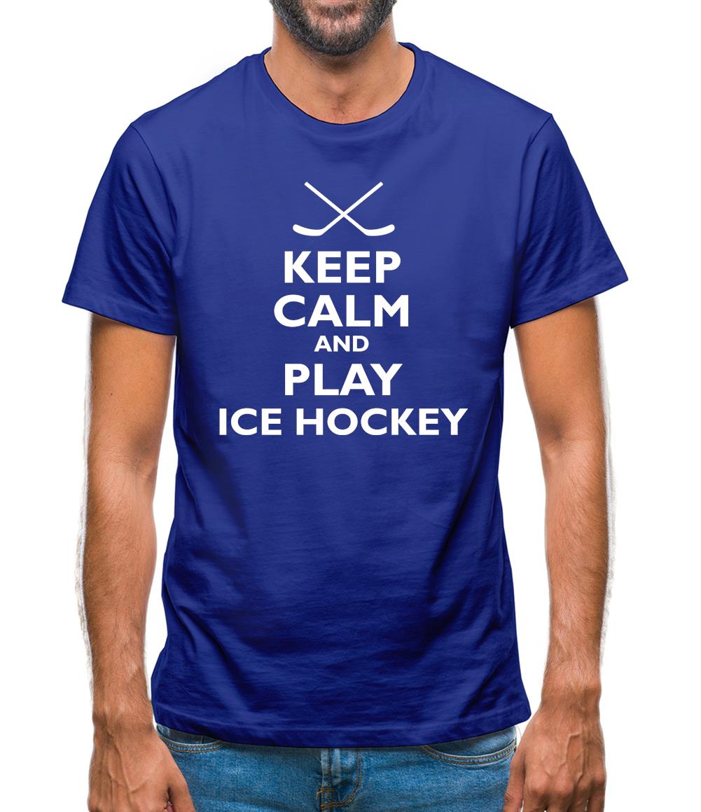 Keep Calm And Play Ice Hockey Mens T-Shirt