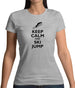 Keep Calm And Ski Jump Womens T-Shirt