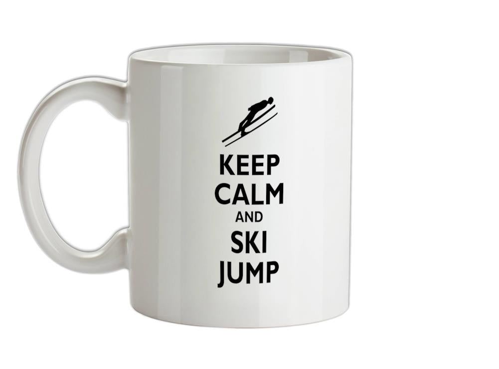 Keep Calm and Ski Jump Ceramic Mug
