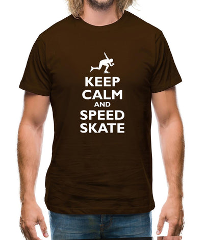 Keep Calm And Speed Skate Mens T-Shirt