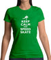 Keep Calm And Speed Skate Womens T-Shirt