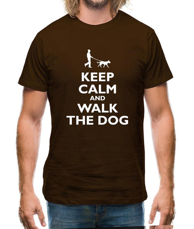 Keep Calm And Walk The Dog Mens T-Shirt