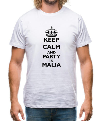 Keep calm and Party in Malia Mens T-Shirt