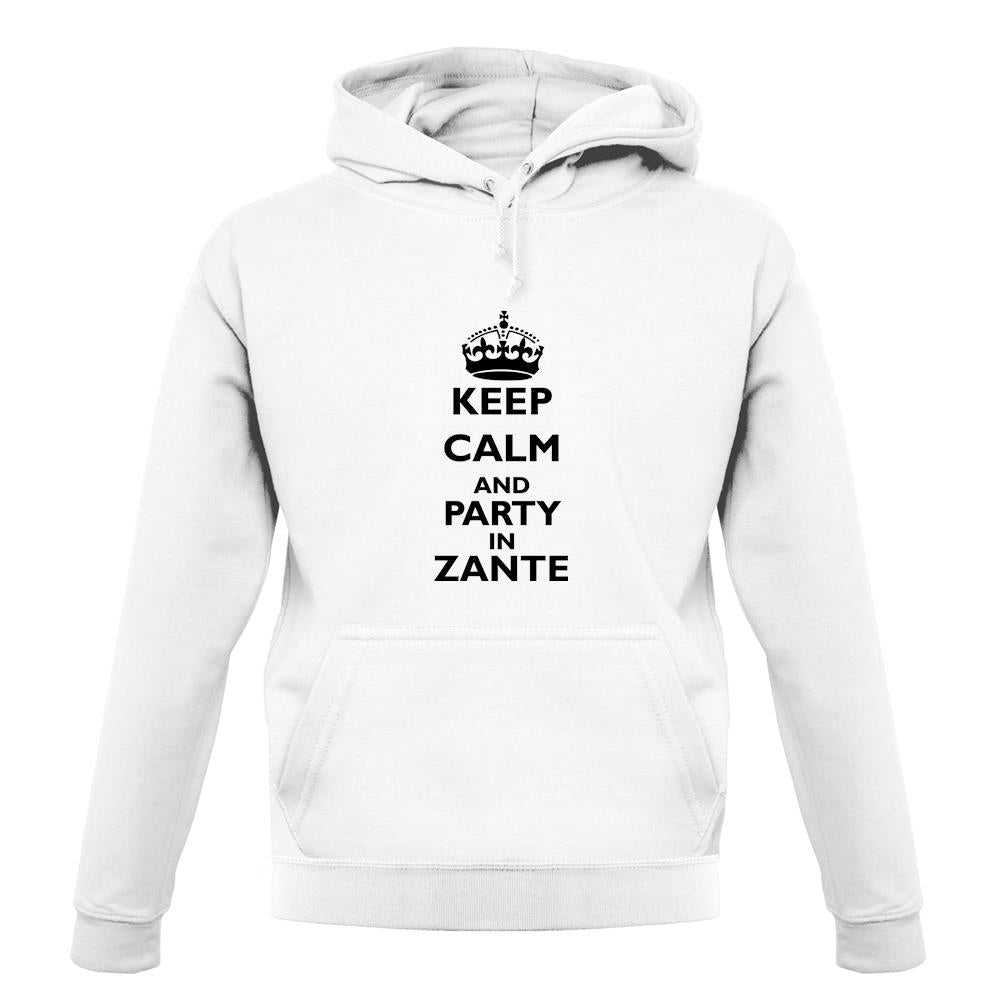 Keep calm and Party in Zante unisex hoodie