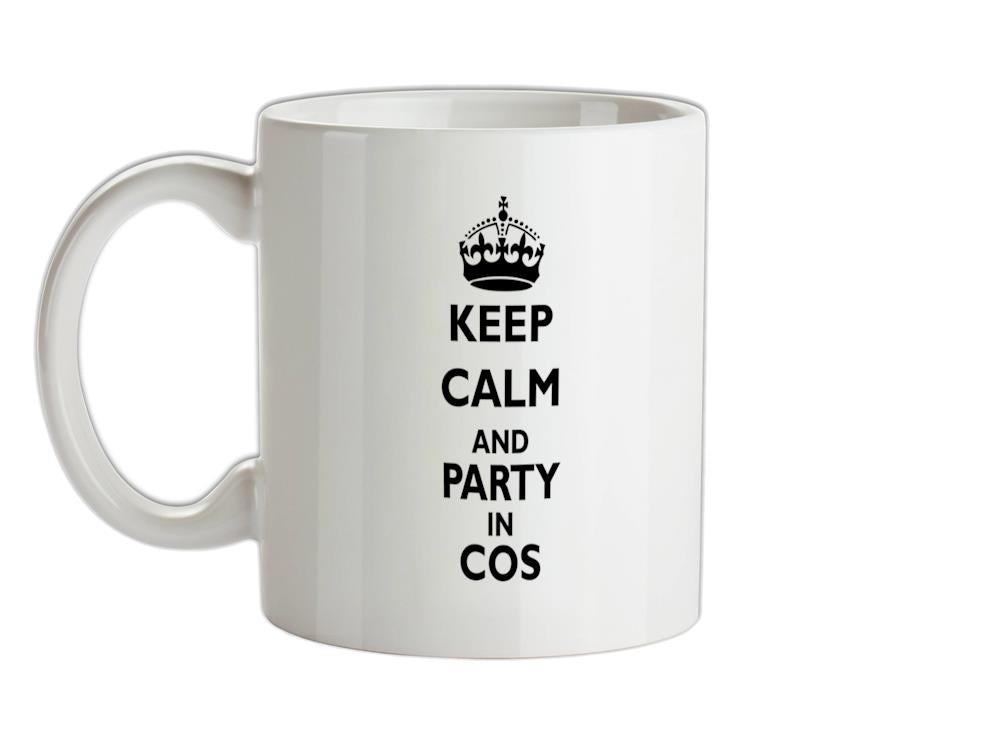 Keep calm and Party in Cos (Kos) Ceramic Mug