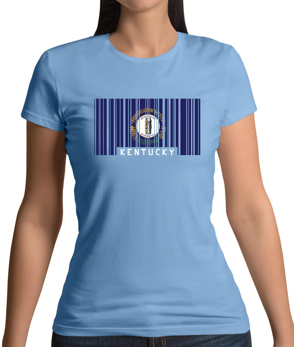 Kentucky Barcode Style Flag Womens T-Shirt