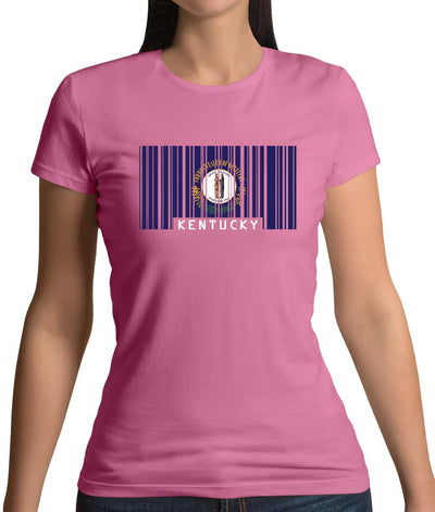 Kentucky Barcode Style Flag Womens T-Shirt
