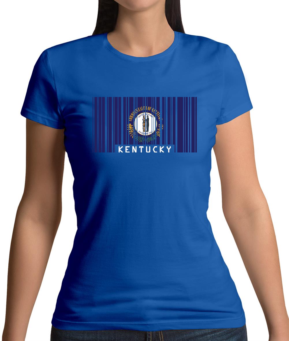 Kentucky Barcode Style Flag Womens T-Shirt
