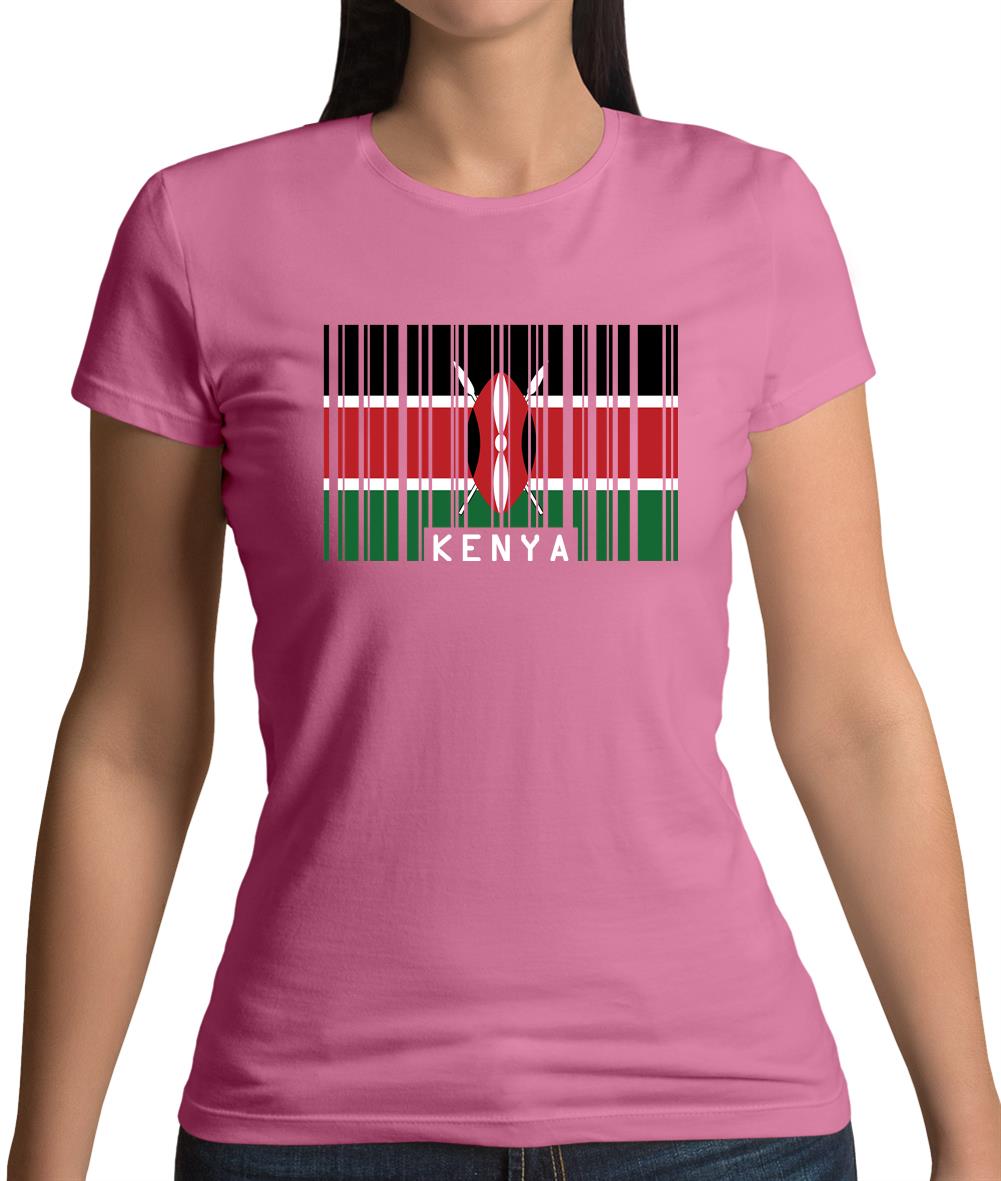 Kenya Barcode Style Flag Womens T-Shirt