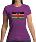 Kenya Grunge Style Flag Womens T-Shirt