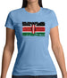 Kenya Grunge Style Flag Womens T-Shirt