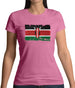 Kenya Grunge Style Flag Womens T-Shirt