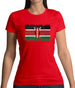 Kenya Grunge Style Flag Womens T-Shirt