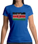 Kenya Grunge Style Flag Womens T-Shirt