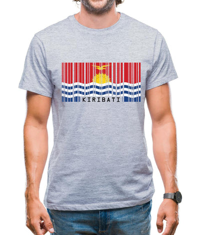 Kiribati Barcode Style Flag Mens T-Shirt