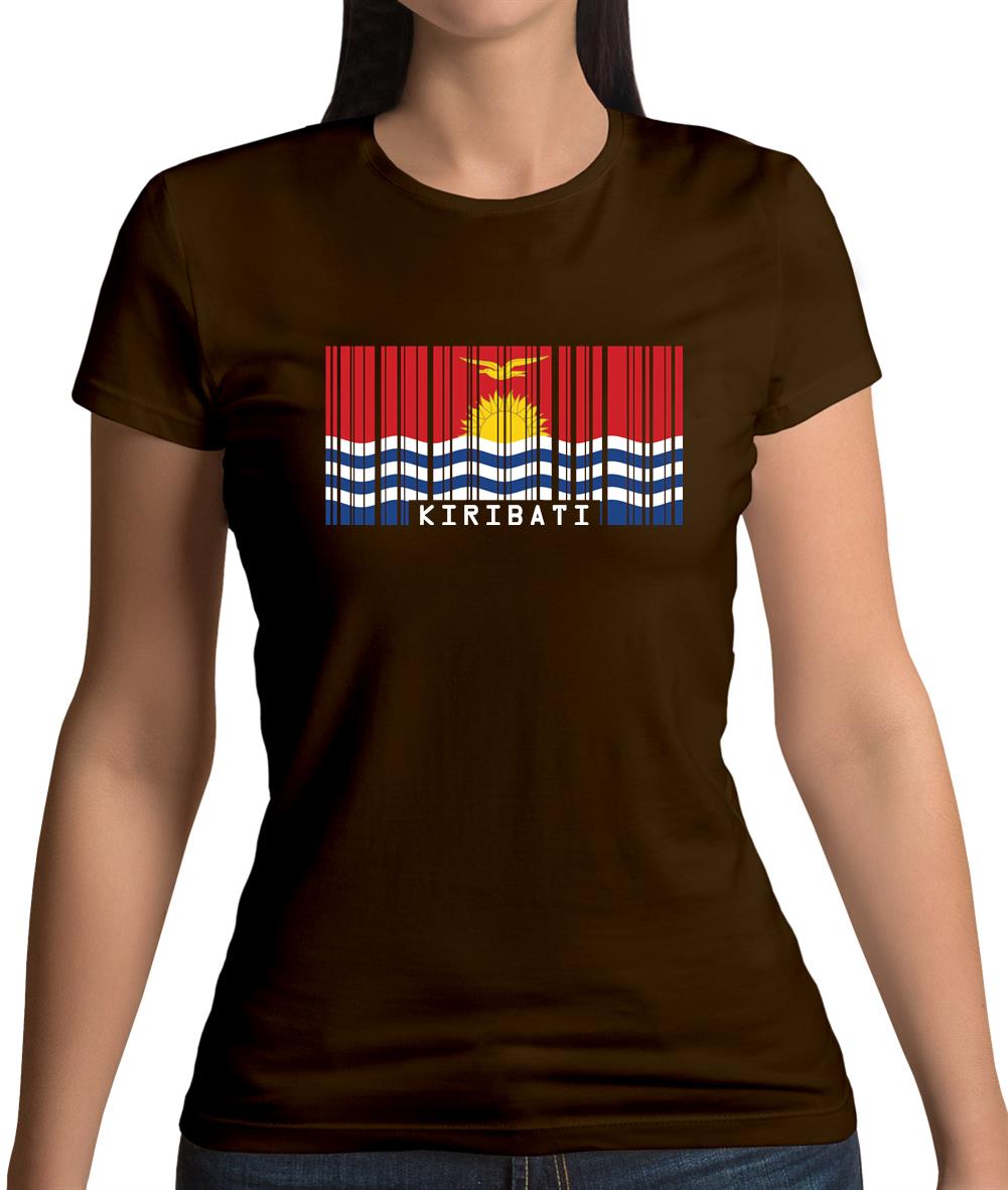 Kiribati Barcode Style Flag Womens T-Shirt