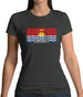 Kiribati Barcode Style Flag Womens T-Shirt