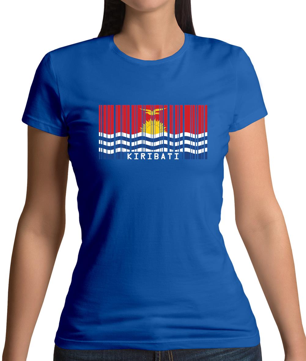 Kiribati Barcode Style Flag Womens T-Shirt
