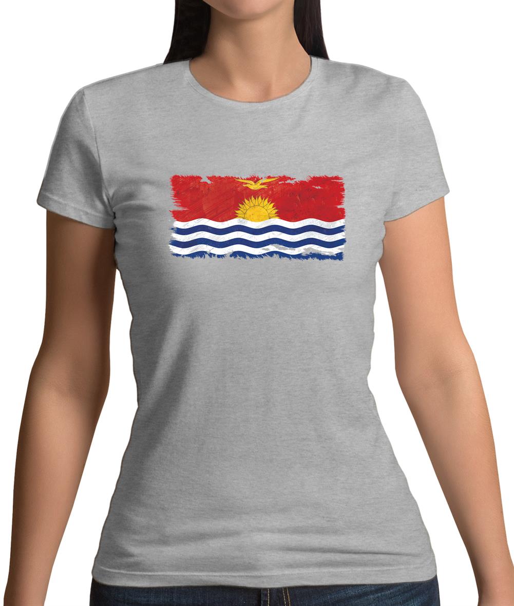 Kiribati Grunge Style Flag Womens T-Shirt