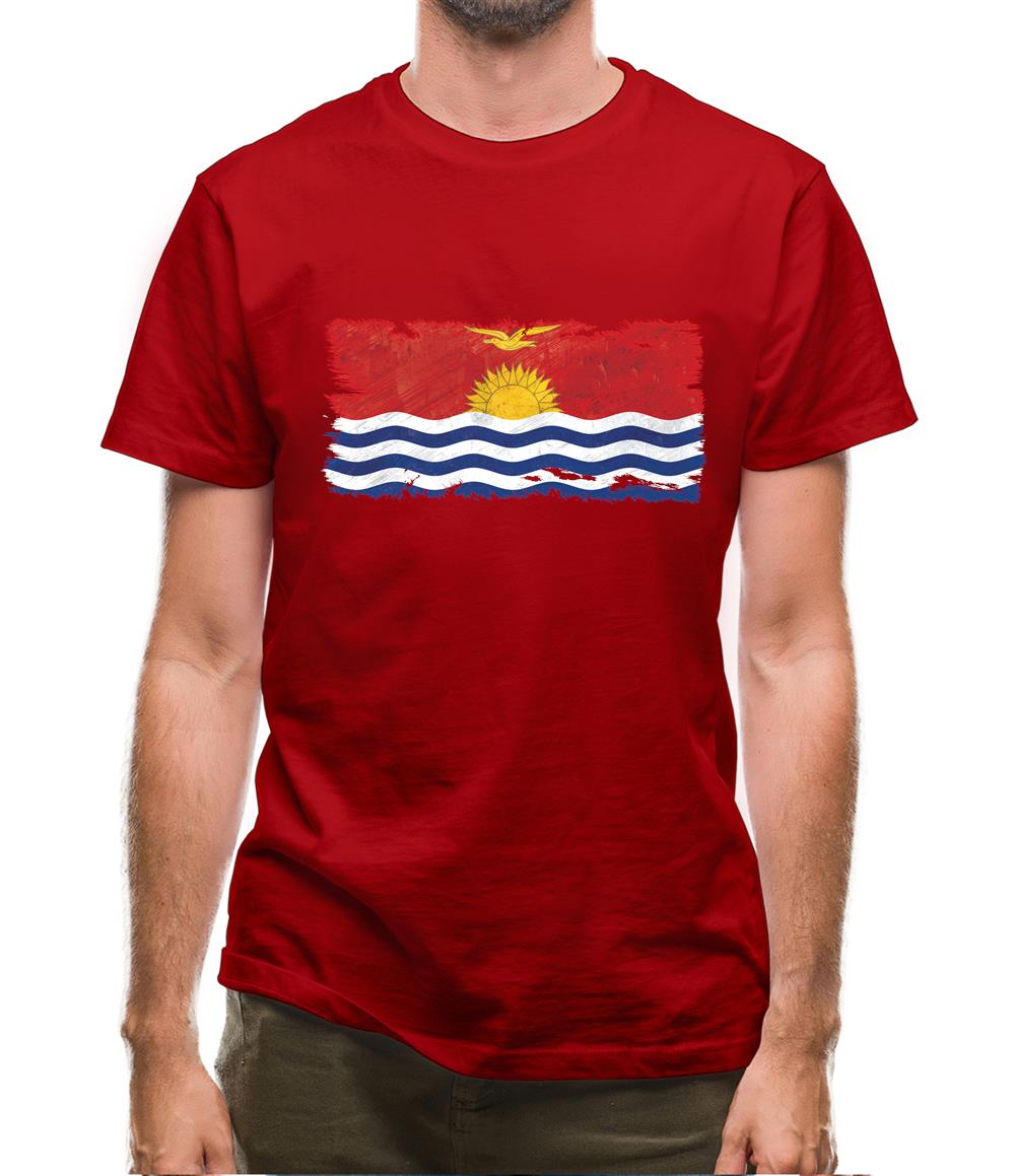 Kiribati Grunge Style Flag Mens T-Shirt