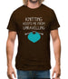 Knitting Keeps Me From Unravelling Mens T-Shirt
